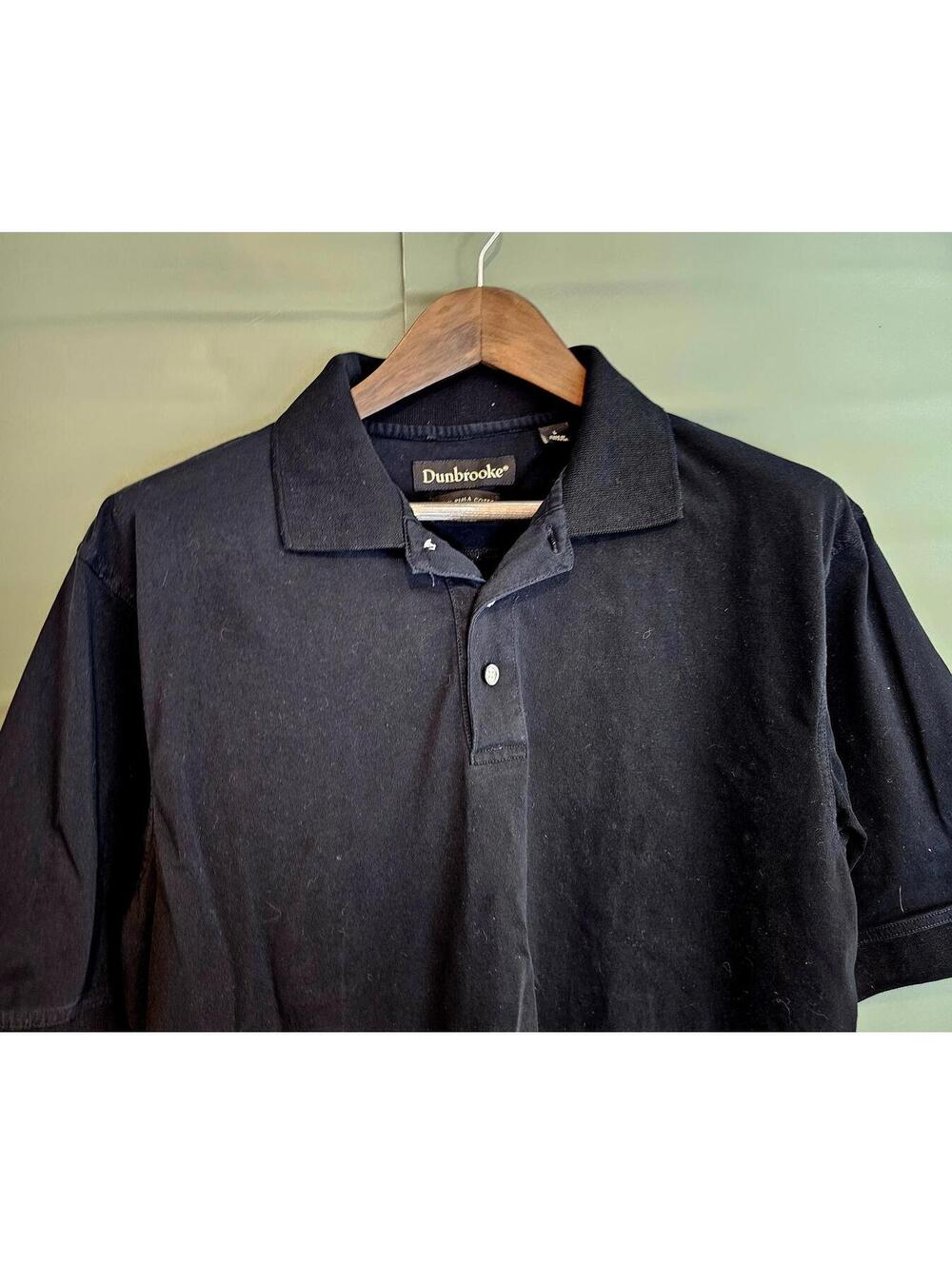 Dunbrooke Polo Shirt Black Mens Size L 100% Prima Cotton